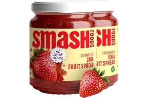 Chia Smash Strawberry Jam | Low-Calorie, No Sugar Added Keto Jam with Upcycled Fruit & Chia Seeds | Vegan, Paleo Superfood Fruit Spread (2 Jars)