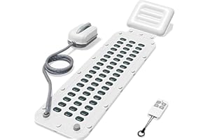 SJH Home Surfing Massage Bath Mat, 6-Speed Adjustable, Non-Slip, Inflatable Pillow, Wave Massage Mat, Bath Spa Mat for Muscle Relief (114cm/44.8in)