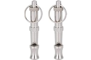 Duokon 2 Pices en Acier Inoxydable Pigeons sifflet ultrasonique Formation sifflet Portable Formateur Outil de Formation pour Chiens Oiseaux