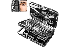 Set de manicura, CestMall 21pcs Kit de pedicura para cortaúñas Kit de manicura profesional de acero inoxidable para hombres Mujeres Herramientas para el cuidado de las uñas Kits de aseo personal
