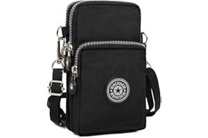 Best World 4 Yu Lightweight Nylon Crossbody Bag Cellphone Wallet for Women Girls Mini Shoulder Purse, Small Bag for Dog Walking with Long Strap