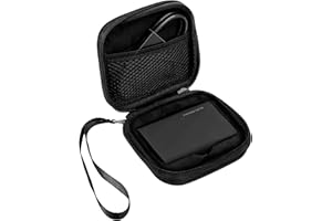 ProCase Étui Housse pour Samsung T9 Disque SSD Externe Portable, Pochette Protection Rigide Anti-Choc pour T9 Disque Dur SSD 1To 2To 4To et Câble USB avec Lanière -Noir