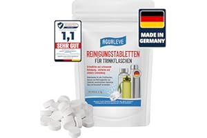 ‎AGUALEVE AGUALEVE® Reinigungstabletten für Trinkflaschen 25 Stück *NEU* | gründliche & schonende Reinigung von Trinkflaschen, Kannen & Mehrwegbecher aus Edelstahl, Alu, Glas & Kunststoff | Made in Germany