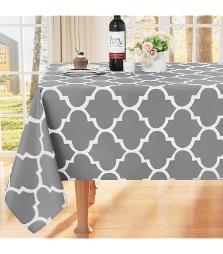 Wachstuch Tischdecke Grau Mit Rosen – 100x140 Cm, Wasserdicht & Abwaschbar, Oeko-Tex Zertifiziert
