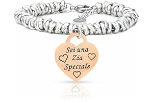 SAGA GIOIELLI Bracciale Donna con Scritte, Pensieri e Parole, Idea Regalo Amica Speciale, Sorelle, Mamma, Nonna, Nodini Intrecciati e Ciondolo, Regali Portafortuna