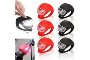 Éclairage Vélo, 6PCS Lumière LED en Silicone pour Vélo, punwey Ensemble de Lumière Avant et Arrière, Lampe Vélo pour Extérieur, Randonnée, Camping