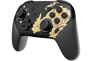 SP LLC. Switch Pro Controller, Wireless Bluetooth Controller Compatible with Switch/Switch Lite/Switch OLED, Switch Remote Gamepad with Joystick, Double Vibration, Wake-up and Motion Control(Dark Gold)