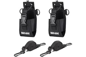 Kyrio Multi-Function Radio Pouch Case Walkie Talkie Holster Case for GPS Two Way Radio Transceiver Walkie Talkie Radio Case with Adjustable Strap (20C*2, Black)