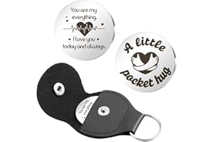 Prrivnix Gifts For Him Birthday Gifts For Her Double Sided Pocket Hug Token with Leather Keepsake Chirstmas Gifts For Dad Gifts For Men Valentines Gifts for Boyfriends