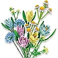 KASTWAVE Flower Bouquet Building Kit, Tulips Building Blocks Sets, Botanical Collection Creative Project for Adult Home Decoration Compatible with Lego for Age 6+ (837 Pieces)