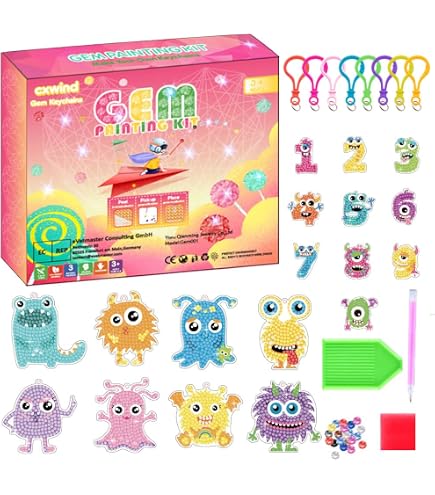 8-teiliges 5D Diamond Painting Set – Schlüsselanhänger Mit Einhorn-Motiv, Inkl. Zubehör