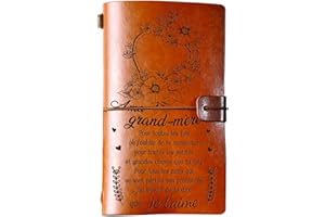 Funnli Cadeau Mamie, Carnet de Notes en Cuir de 144 Pages Cadeau Anniversaire Mamie, Idee Cadeau Grand-mère, Cadeaux Noël pour Mamie,Cadeaux Fête des mères pour Mamie