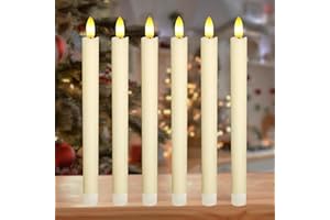 KATELUO Candele LED Fiamma Oscillante, 6 Pezzi Candele Senza Fiamma, LED Candele Finte a Batteria, Candele Coniche a Led, per Natale, Ringraziamento, Halloween, Matrimoni