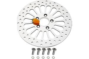 BLCYANUE 11.5''Rear Brake Rotor for Harley Davidson Touring Sportster Dyna and Early Super Glide Softail Great Performance Superior Heat Dissipation Brake part, Mirror-Polished Stainless Steel Rotors