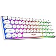 Ant Esports MK1500 Retro Style Mini 60% Pro RGB Wireless Gaming Keyboard with Membrane Switches for PC/Mobile/Tablets/Laptop/TV's- White.