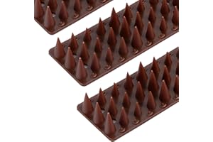 OFFO Bird Spikes,Pigeon Spikes for Pigeon Deterrent to Keep Bird or Cat Animals Away, Fence Wall Spikes of Bird Deterrent Covers 3m,Height 1.7cm,Brown