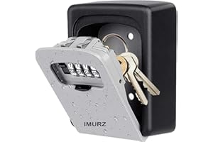 IMURZ schlüsselsafe aussen & schlüsseltresor 4 mit zahlencode,schlüsselbox & schlüsselkasten mit zahlencode Wasserdicht Schlüsselkasten für Ersatz Haus Schlüssel,Haus,Garagen,Schule