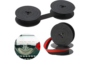 RUMGUG 2 Pack GR4 Cinta de Máquina de Escribir de Nylon, Cinta Tinta Maquina de Escribir Paquete de Repuesto para Máquina de Escribi Compatible con Olivetti Livetti 7 Metros (Negro+Negro&Rojo)