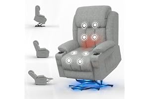 ‎SQUEBILIFE SQUEBILIFE Fernsehsessel Elektrisch Verstellbar, Aufstehhilfe Massagesessel mit Massage Wärmefunktion Seniorensessel für Senioren, 2 Seitentaschen und Getränkehalter,USB+ Typ-C Anschluss