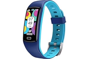 WEYBON Smart Watch Kids Fitness Tracker - 0.96" Full Touch Smartwatch for Boys Girls Activity Trackers with IP67 Waterproof Blood Pressure Heart Rate Sleep Monitor Step Sports Watches Compatible Android IOS