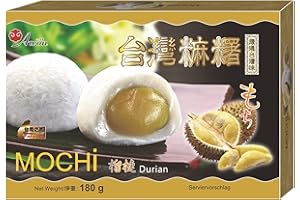 yoaxia ® - [ 180g ] Mochi, Durian / Klebreiskuchen mit Durian-Geschmack, asiatische Süßwarenspezialität