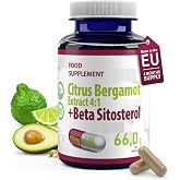 Hepatica Bergamot + Beta-Sitosterol | 450mg Double Complex | Citrus Bergamia Fruit Extract &amp; Plant Sterols | 120 Vegan Capsul