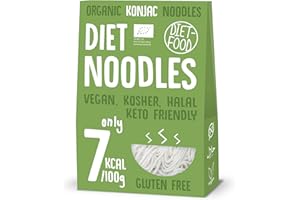 ‎DIET-FOOD DIET-FOOD Bio Shirataki Noodles Low Carb Konjak Nudel Kalorienarme Vegane Lebensmittel Fettfrei Sojafrei Glutenfreie Wasserlöslich Diätnudeln Niedriger Kaloriengehalt 300 G