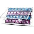 Mossime Large Monthly Pill Box Organiser 4 Week, Pill Boxes 7 Day 1 Times a Day Compartments Tablet Organiser Box 28 Day with Dust-Proof Case Vitamin Meds Supplement Container for Family