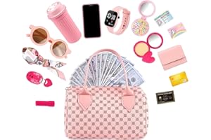 GENÉRICO Juega El Bolso para Niñas Pequeñas, Bolso para Niños Pequeños con Set De Maquillaje De Simulación, Niños Pequeños con Accesorios De Juego Simulados, Juguetes De Princesas para Niño De 3 A 6 Años