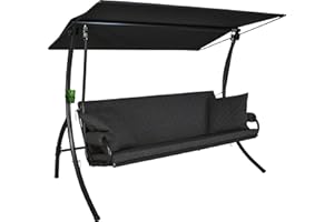 ANGERER FREIZEITMÖBEL GMBH Angerer Hollywoodschaukel Elegance Joy – Schaukel zum Sitzen, Liegen & Entspannen, inkl. Bett-Funktion, einfache Montage, Made in Germany, hochwertiger Stoff, Dunkelgrau