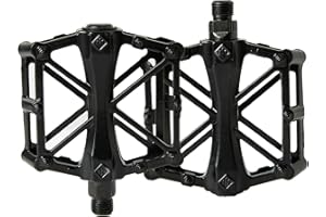 YONGYONGBUY Pedales de bicicleta de aluminio de 9/16 pulgadas, pedales de bicicleta con rodamientos sellados, pedales de plataforma anchos antideslizantes para bicicletas eléctricas, bicicletas de montaña