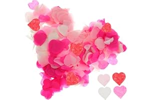 GOEDEKE 5000 Pieces Of Heart Shaped Biodegradable Confetti,(White, Pink, Rose, Red) 4 Colours Romance Wedding Confetti For Wedding, Valentines, Christmas, Anniversary,Birthday Table Decoration Paper Confetti