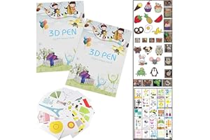 Fiyuer 40 Pcs 3D Pen Stencils Printer Drawing Paper for 3D Printing Pen Cartoon Patterns Kids DIY Gift