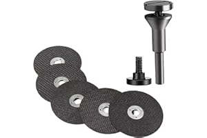 SHUNYABEI 3-Inch Cutting Wheel & 1/4-Inch Mandrel Kit for Die Grinder, Metal Cutting Discs with Rotary Tool Drill Attachment, Die Grinder Accessories for Metalworking (Black,5Pcs)