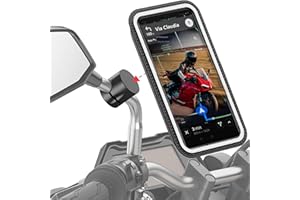 SHAPEHEART Innovazione francese,Porta cellulare scooter moto PRO con tasca magnetica,Rotazione di 360°Anti Vibrazione,Porta telefono scooter per specchietto retrovisore,Supporto cellulare Impermeabile