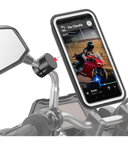 Porta Cellulare Per Scooter E Moto - Gira 360°, Fissaggio A Specchietto - Foto 12