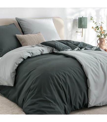 Sleepdown Bettwäsche-Set Doppelbett, 225 Fadenzahl, Polycotton Satin Gestreift, Grau – Inkl. Decken- Und Kissenbezüge