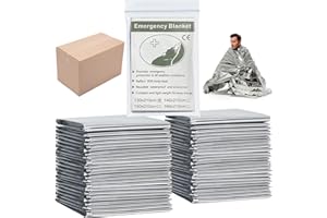 MIXIAO Emergency Foil Blanket, Survival Thermal Mylar Blankets Individually Packaged Perfect for Outdoors, Hiking, Survival, Marathons or First Aid, MXA025