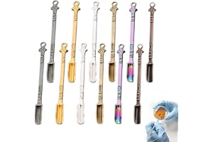 KYEDGC 12Pcs Mini Spoon, Coke Spoon, Tiny Spoon, Mini Shovel Spoon, Ket Spoon, Tiny Spoons, Easy to Carry, Mini Spoons, Salt Spoon for Filling Salt Spices, Precise Measurement in Small Bottles