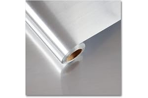 CRE8TIVE Metallfolie självhäftande silver 60 cm x 300 cm självhäftande tapet köksfolie rostfritt stål borstad film för möbler vattentät köksvägg värmebeständig folie kylskåp diskmaskin