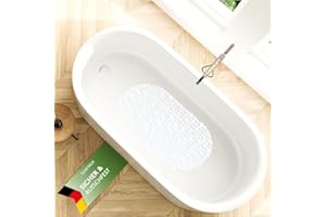 SilverRack Tappetino da bagno 69 x 36 cm (trasparente effetto pietra), antiscivolo, vasca da bagno, senza BPA, resistente alla muffa e lavabile in lavatrice, tappetino da bagno antiscivolo