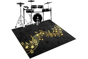 Qesjodfu Drum Rug Drum Mat Non-Slip Soundproof Carpet Professional Drum Carpet Non-Slip Rugs Drum Carpets for Drummers Outdoor Electronic Drum Set Practice Music Rug Drumming Drum Rugs 150 x 120 cm