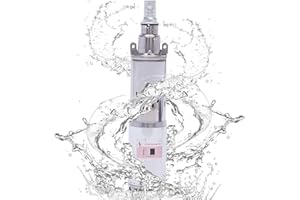 LIGHTAKAI Pompe submersible solaire 180 W en acier inoxydable 12 V 25 m Lift Max Flow 1,2 M³/H Pompe à eau submersible à énergie solaire pour Farm Ranch Forage submersible Fontaine profonde