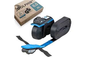 valonic DOLPHIN - tie down straps - 2 pack, 6m, 500Kg, protection pad, cam buckle - for roof rack, surfboard, kayak and paddle board, black