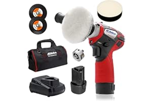 ACDelco ARS1214A1OPG G12 Lithium-Ion 12V (10.8V) 2-Speed 75mm Mini Cordless Polisher & Sander Car Buffer Detailing Power Tool with Orbital Adaptor, Accessory Kit, 2X 2Ah Batteries, Charger, Bag