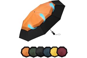 ‎CHAKIPEE Chakipee Kompakter Reise Regenschirm Groß Sturmfest – Automatik Taschenschirm für Herren und Damen, Doppelt belüftetes Vordach 210T-Gewebe 102 cm Spannweite 9 Rippen Schirm