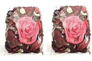 Youngland London Potpourri with flower and fragrance, Red Rose flavour, Set of 2 Bags