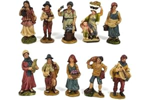 ICE TOYS Set de santons pour crèche de Noël, 10 bergers assortis, dimensions 8 cm