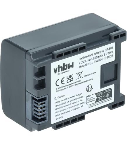 Batterie Li-ion 7.2v 2x Batteries 2400mAh Pour Canon Legria HF-G25, HF G30 - Remplacement BP-828 Vhbw Bp-828 Remplacement