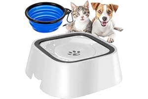 PURLOV Cuenco de agua para perros, antisalpicaduras, sin babeo, cuenco de comida de viaje, cuenco para perros a prueba de fugas, sin sacudidas, para el hogar y mientras viaja 24342